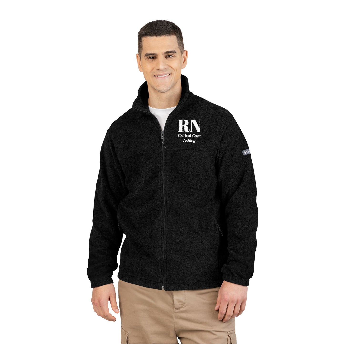 Embroidered RN Fleece Jacket – Professional Nurse Medical Jacket