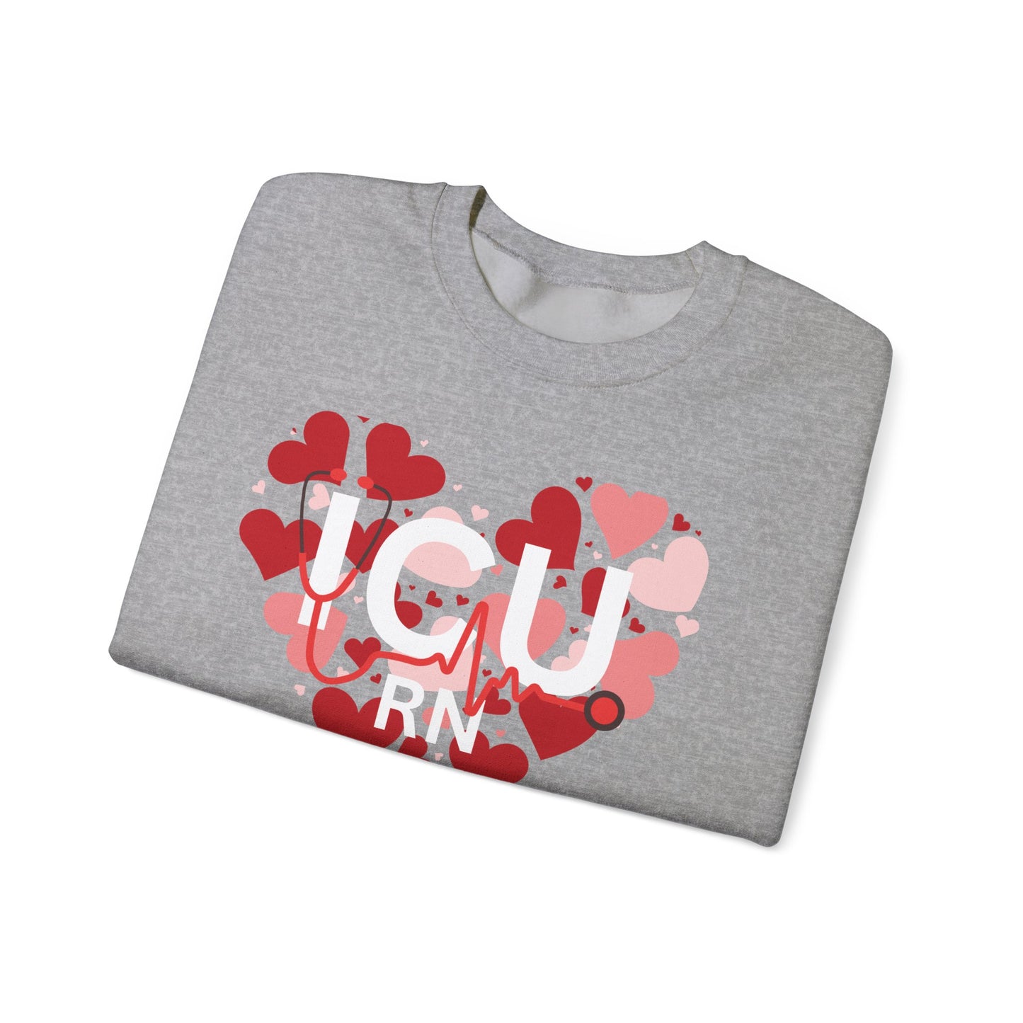 Heart Beat Crewneck Sweatshirt — Love Heart ECG Graphic Valentine Pullover