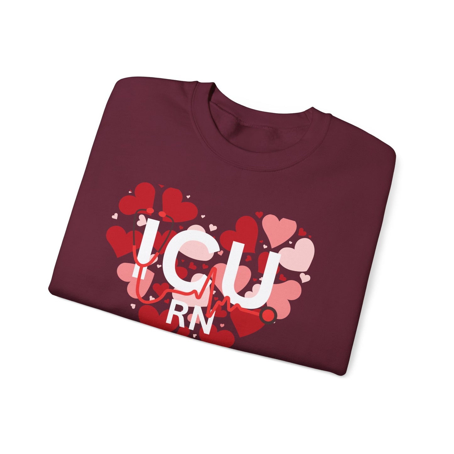 Heart Beat Crewneck Sweatshirt — Love Heart ECG Graphic Valentine Pullover