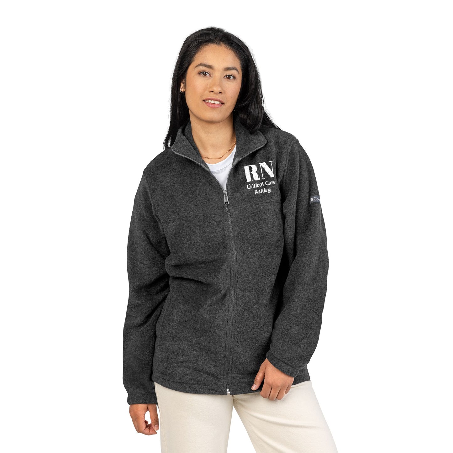 Embroidered RN Fleece Jacket – Professional Nurse Medical Jacket