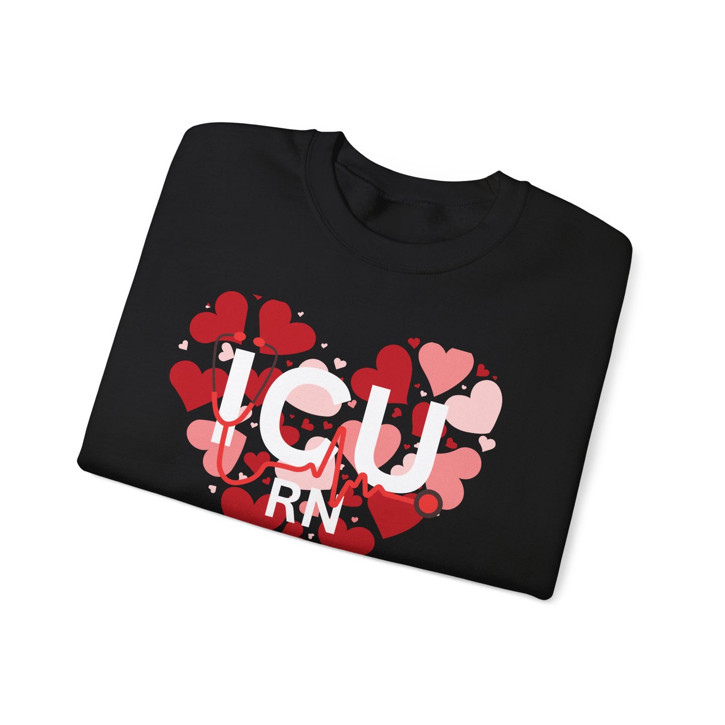 Heart Beat Crewneck Sweatshirt — Love Heart ECG Graphic Valentine Pullover