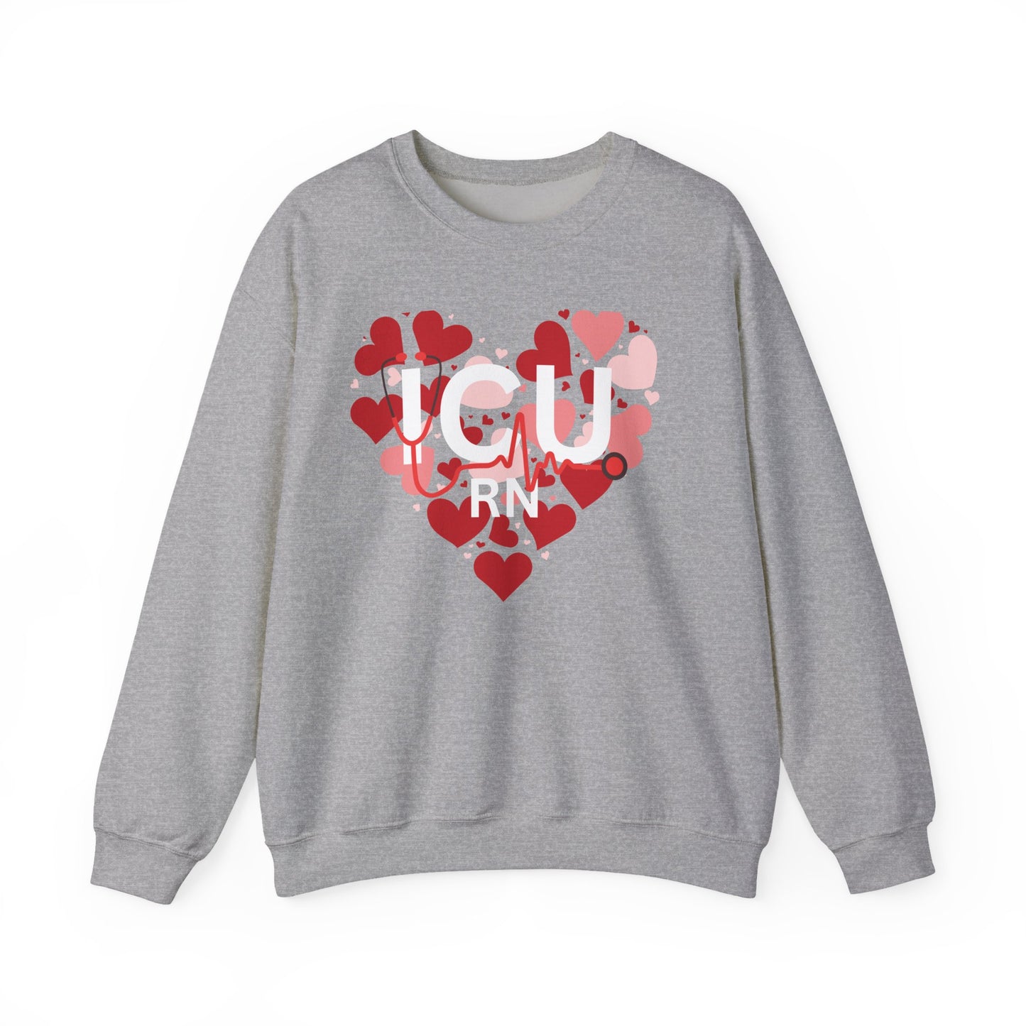 Heart Beat Crewneck Sweatshirt — Love Heart ECG Graphic Valentine Pullover