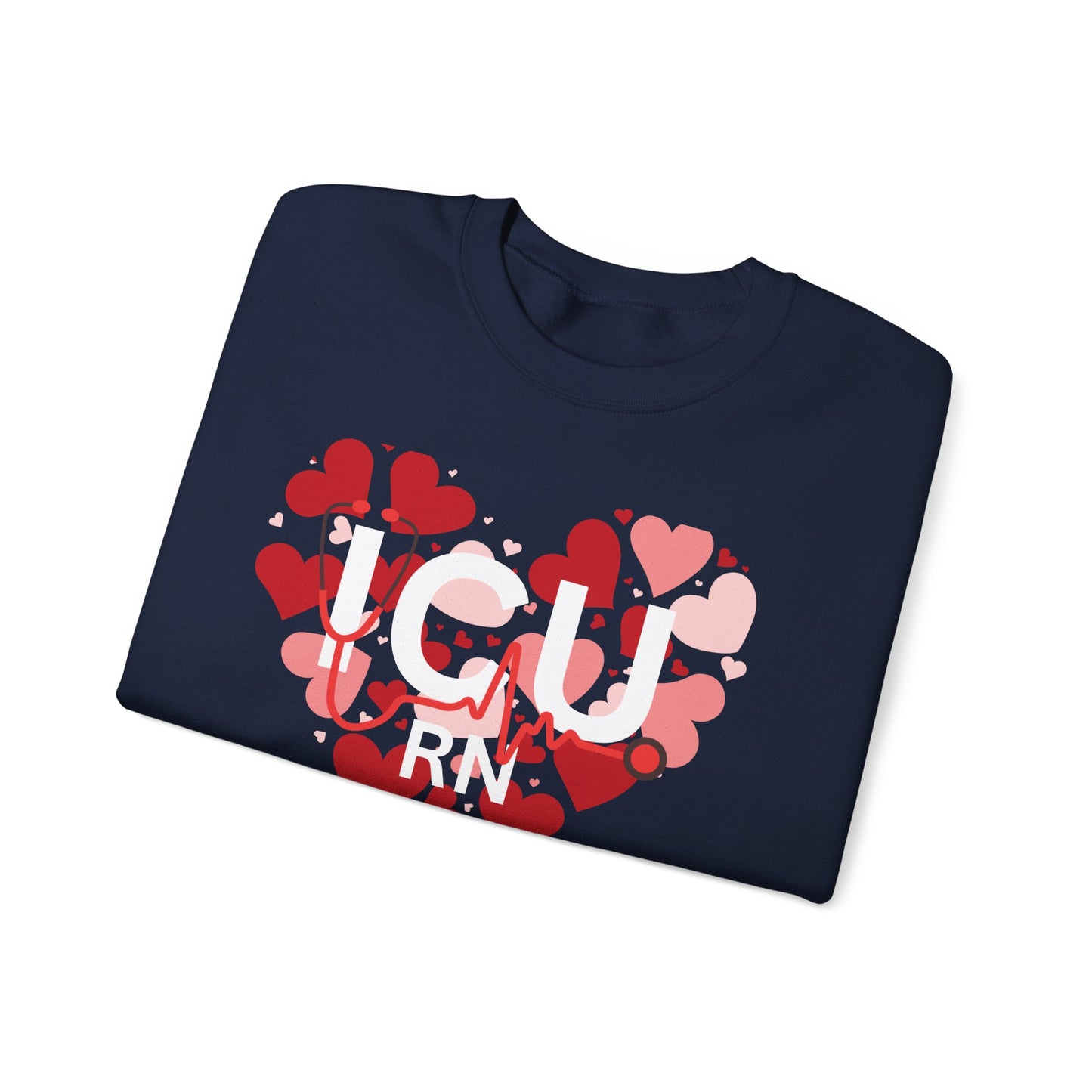 Heart Beat Crewneck Sweatshirt — Love Heart ECG Graphic Valentine Pullover